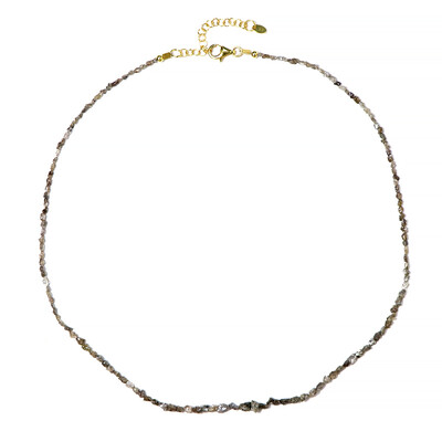 Champagner-Diamant-Silberhalskette