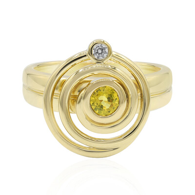 Gelber Saphir-Silberring (MONOSONO COLLECTION)