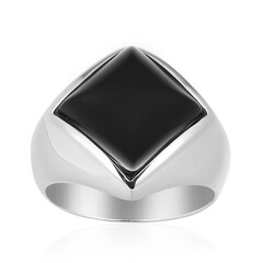 Schwarzer Achat-Silberring