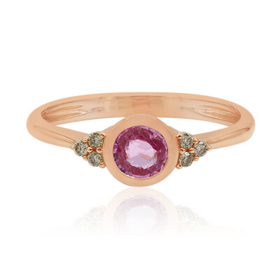 Pinkfarbener Saphir-Goldring (Annette)