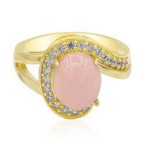 Pinkfarbener Opal-Silberring