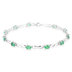 Sambia-Smaragd-Silberarmband