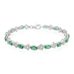 Sambia-Smaragd-Silberarmband