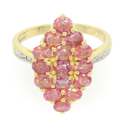 Nicht erhitzter Padparadscha-Saphir-Goldring (AMAYANI)
