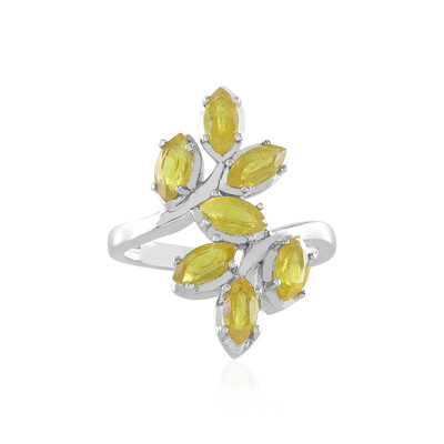 Gelber Madagaskar-Saphir-Silberring