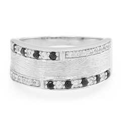 Schwarzer Spinell-Silberring
