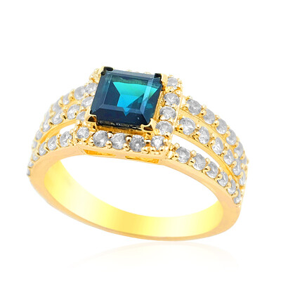 Brasilianischer Indigolith-Goldring