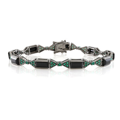 Schwarzer Spinell-Silberarmband (KM by Juwelo)