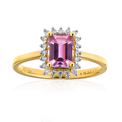 Pinkfarbener Diaspor-Goldring (AMAYANI)