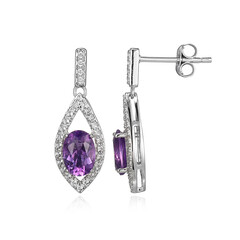 Sambia-Amethyst-Silberohrringe