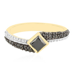 Schwarzer Diamant-Goldring