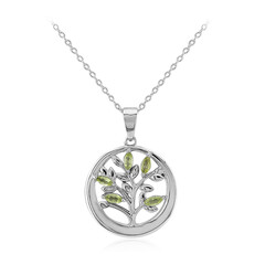Burmesischer Peridot-Silberhalskette