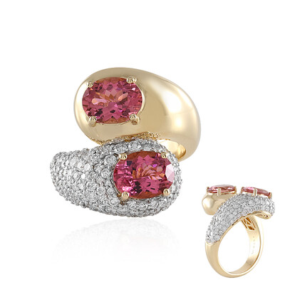 AAA-Brasilianischer Pinkfarbener Turmalin-Goldring (SUHANA)