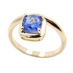 AAA-Tansanit-Goldring (de Melo)