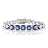 Blauer Mystik-Quarz-Silberarmband