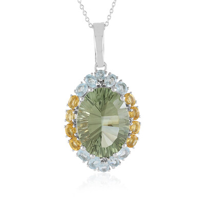 Grüner Amethyst-Silberhalskette