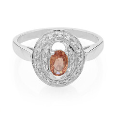 Padparadscha-Saphir-Silberring