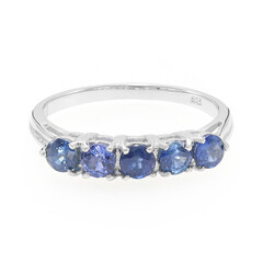 Blauer Burmesischer Saphir-Silberring
