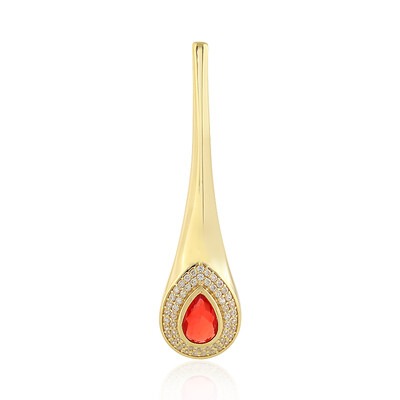 Äthiopischer Roter Opal-Silberanhänger