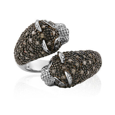 Schwarzer Diamant-Silberring