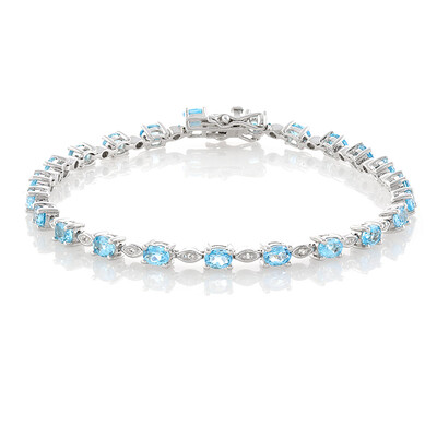 Schweizblauer Topas-Silberarmband