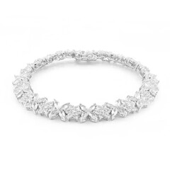 Weißer Topas-Silberarmband