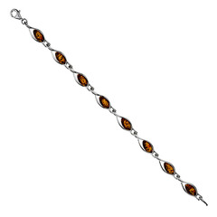 Baltischer Bernstein-Silberarmband