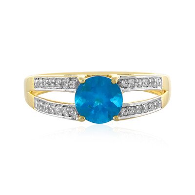 Neonblauer Apatit-Silberring