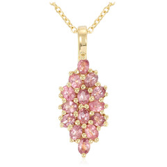 Nicht erhitzter Padparadscha-Saphir-Goldhalskette (AMAYANI)