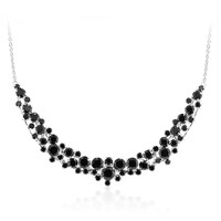 Schwarzer Spinell-Silbercollier