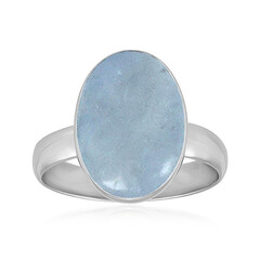 Brasilianischer Aquamarin-Silberring (Bali Barong)