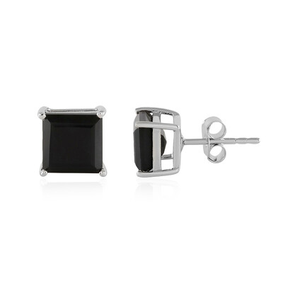 Schwarzer Onyx-Silberohrringe