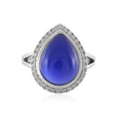 Blauer Chalzedon-Silberring