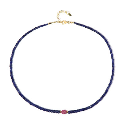 Blauer Madagaskar-Saphir-Silberhalskette (Riya)
