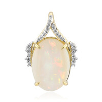 Brasilianischer Weißer Opal-Goldanhänger