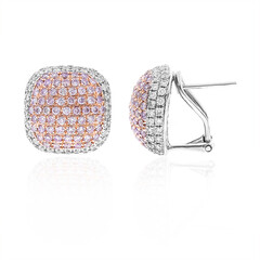 Pinkfarbener I1 Diamant-Goldohrringe (CIRARI)