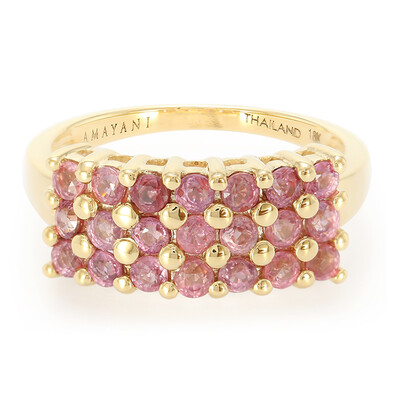 Nicht erhitzter Padparadscha-Saphir-Goldring (AMAYANI)