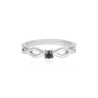 Schwarzer Brillant-Silberring