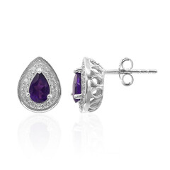 Sambia-Amethyst-Silberohrringe