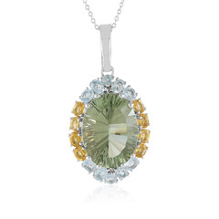 Grüner Amethyst-Silberhalskette