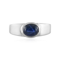 Blauer Stern-Saphir-Silberring
