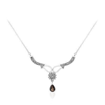 Rauchquarz-Silbercollier