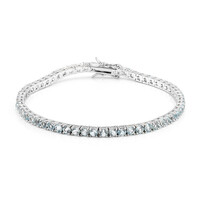 Himmelblauer Topas-Silberarmband