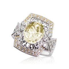 Kanariengelber Kunzit-Silberring (Dallas Prince Designs)