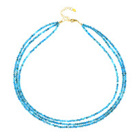 Neonblauer Apatit-Silberhalskette