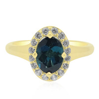 Brasilianischer Indigolith-Goldring