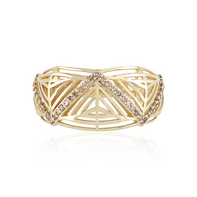 I2 Champagner-Diamant-Goldring (Ornaments by de Melo)