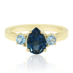 Londonblauer Topas-Goldring