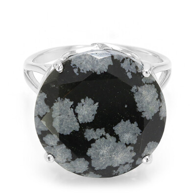 Schneeflocken-Obsidian-Silberring