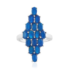 Neonblauer Opal-Silberring